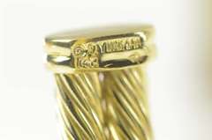 14K Yellow Gold David Yurman Double Cable Cuff Two Tone Bracelet