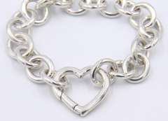 Tiffany & Co oval Link Bracelet with Heart Charm