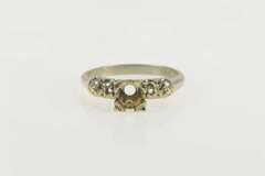 14K White Gold Vintage NOS 1950's Engagement 4.75mm Setting Ring