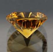Fiery 3.06ct concave cut Citrine solitaire