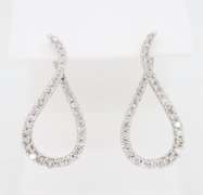 Front-Back Diamond Hoop Earrings
