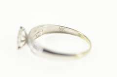 10K White Gold Pave Diamond Square Cluster Engagement Ring