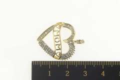 10K Yellow Gold Diamond Encrusted Heart Love Symbol Pendant