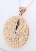Graceful Yellow Gold I Love you More and More Every Hour Pendant on Chain