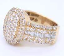 Masterpiece 7cts Diamond Cluster Yellow Gold Ring