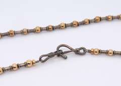 Vintage Sterling Silver Beaded Necklace w Matching Bracelet