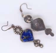 Vintage Sterling Silver Lapis Dangle Earrings
