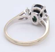 Handsome White Gold oval Blue Sapphire and Diamond Ring