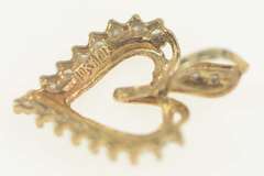 10K Yellow Gold Classic Diamond Heart Love Symbol Pendant