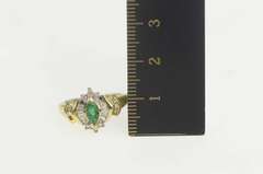 14K Yellow Gold 0.72 Ctw Emerald Diamond Engagement Ring
