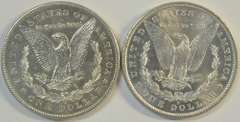 Prooflike 1878-S & 1881-O Morgan Silver Dollars. Choice BU