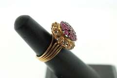 Romantic Ruby Cluster 18k Rose Gold Ring