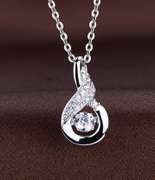 Double row of Hug silver pendant