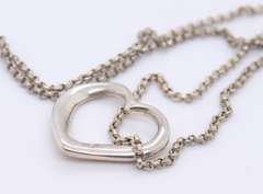 Vintage Sterling Silver Heart Shaped pendant on Chain