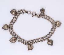 Lot of 2 Vintage Italian Sterling Silver Charm Bracelets