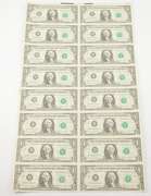 Lot (16) 1981 $1 New York, NY United States FRN Uncut Sheet