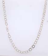Vintage Italian Sterling Silver Circle Link Chain Necklace