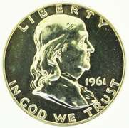 1961 Benjamin Franklin Half Dollar 50C US Coin