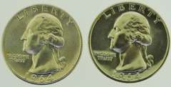 1964 Washington Silver Quarter lot of Two 25C US Coin