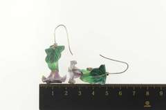 Sterling Silver Purple Blue Bell Enamel Flower Dangle Earrings