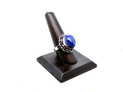 Oval Lapiz Lazuli in Tibetan Silver Energy Ring