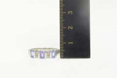 14K White Gold Emerald Cut Tanzanite Diamond Statement Ring