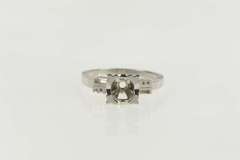14K White Gold Vintage NOS 1950's 5.2mm Engagement Setting Ring