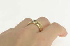 14K Yellow Gold Natural Emerald Diamond Wedding Band Ring