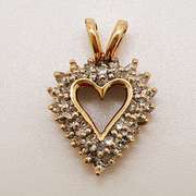 10kt Solid Yellow Gold & Diamond Pendant