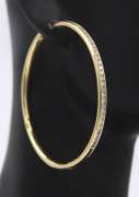Wonderful Yellow Gold Channel Set Diamond Hoop Earrings