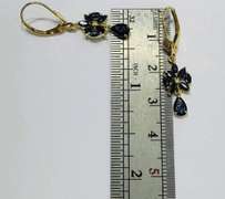 14kt Yellow Gold & Blue Sapphire Earrings