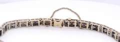 Vintage White Gold Art Deco Blue Sapphire and Diamond Station Bracelet