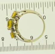 Sterling Silver Three Citrine Stone Ring
