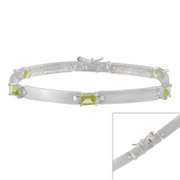Sterling Silver Peridot Link Bracelet