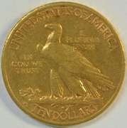 Ultra Rare 1913-S US $10 Indian Gold Piece. Nice