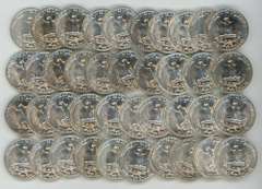 Choice to Gem BU Roll of 40 Washington Quarters 1954-1959