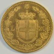 Choice BU 1882 Italy 20 Lire Gold Piece