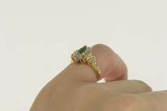14K Yellow Gold 0.72 Ctw Emerald Diamond Engagement Ring