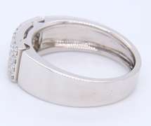 Wonderful White Gold Multi Row Round Cut Diamond Ring