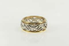 14K Yellow Gold Vintage NOS 1950's Two Tone Wedding Band Ring