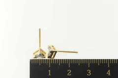 14K White Gold 0.50 Ctw Trillion Diamond Solitaire Stud Earrings