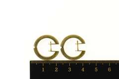 14K Yellow Gold Classic Diamond Squared Huggies Hoop Earrings