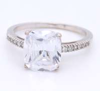 Lot of 2 Cubic Zirconia Engagement Rings