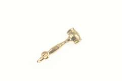 14K Yellow Gold 3D Gavel Justice Symbol Law Lawyer Judge Charm/Pendant