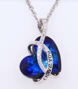 Sterling Silver I Love You Heart Shaped Pendant on Chain