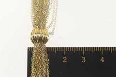 14K Yellow Gold Two Tone Draped Layered Chain Statement Necklace
