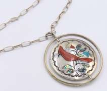 Vintage E Zuni Jake Sterling Silver Necklace