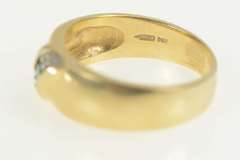 14K Yellow Gold Natural Emerald Diamond Wedding Band Ring