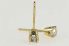 14K Yellow Gold 0.25 Ctw Diamond Round Solitaire Stud Earrings