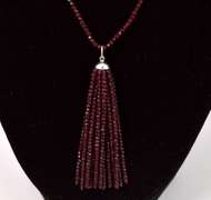 Incredible Garnet Bead Necklace with 18K White Gold